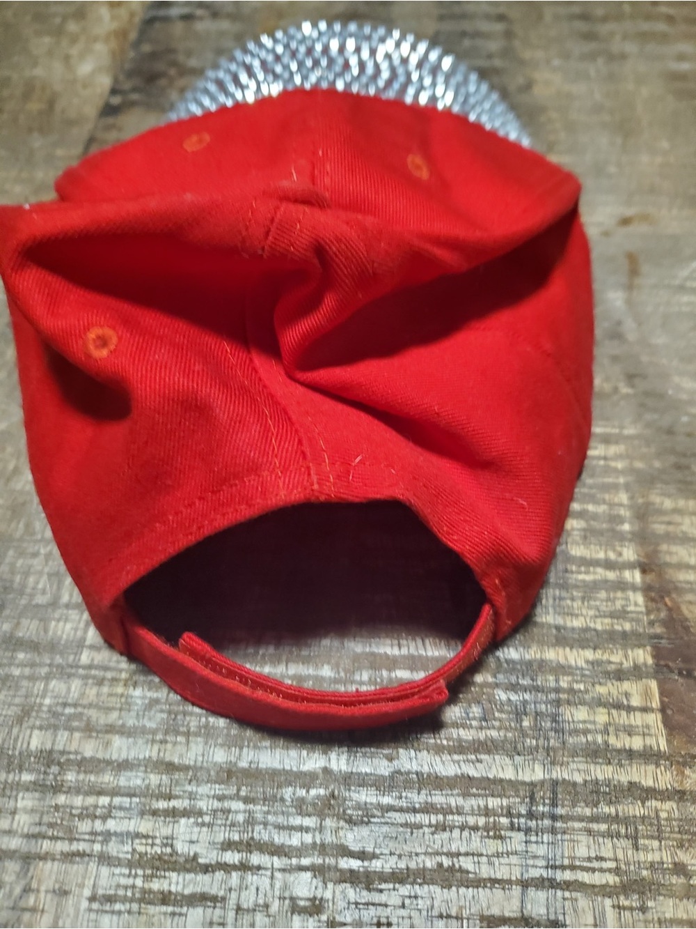 Red Rhinestone Baseball Cap - Picture 2 of 4